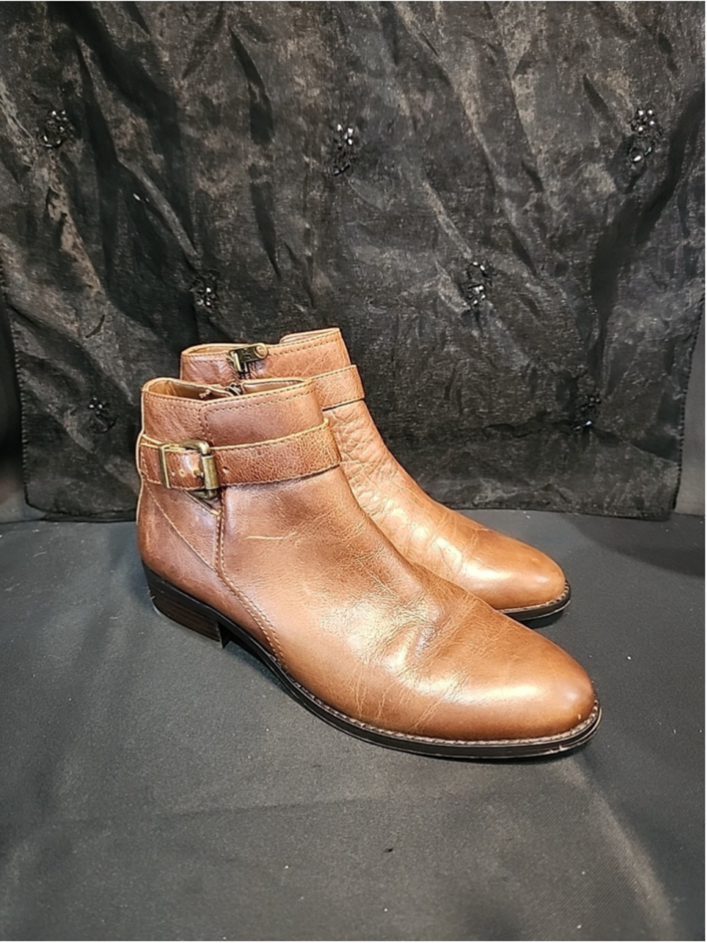 KARL LAGERFELD PARIS Brown Leather Ankle Boots Size 8